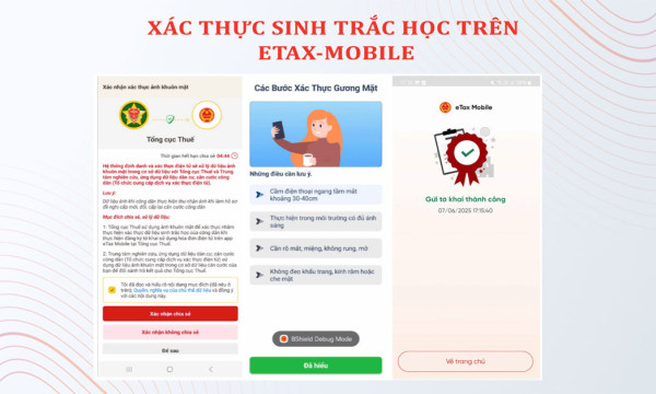 Hướng dẫn thực hiện xác thực sinh trắc học trên eTax mobile